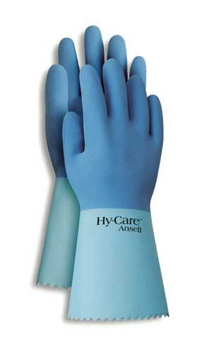 GLOVE  LATEX 20 ML BLUE;FLOCKLINED 12 IN - Latex, Supported